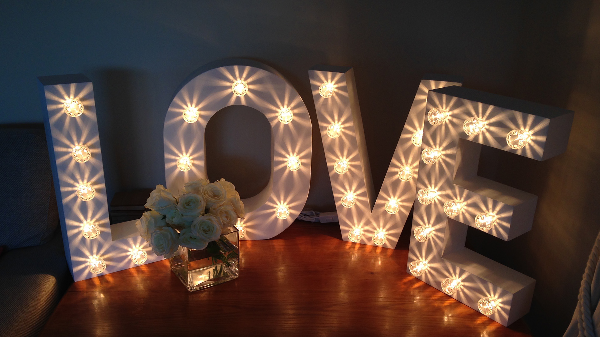 Written In Lights: Beautiful Light Up Letters Hire + Hearts & Shapes for for Weddings & Events